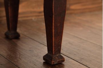 アンティーク家具　和製アンティーク　大正昭和初期　脚の形が可愛らしい小振りな角ちゃぶ台(ローテーブル、座卓)(R-039205)