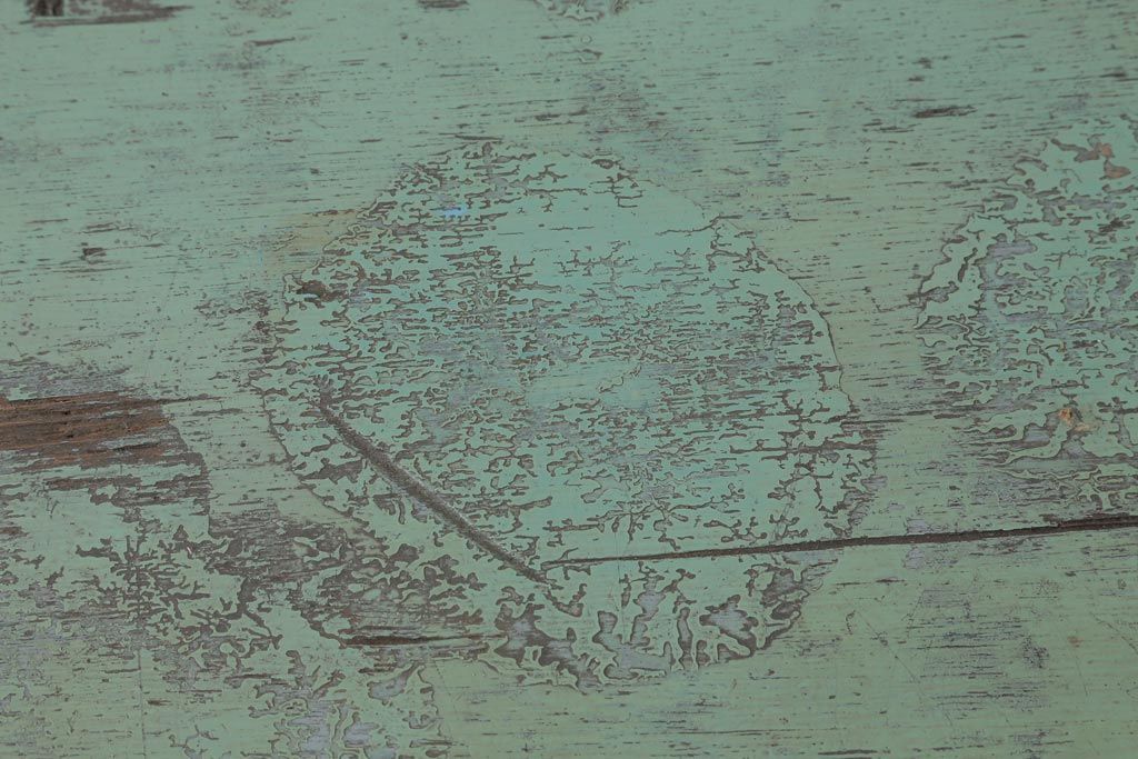 アンティーク家具　和製アンティーク　天板合板　ペイントがおしゃれな作業台(机、コンソールテーブル)(R-039206)