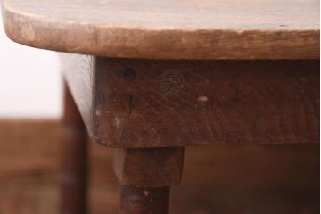 レトロ家具　和製アンティーク　昭和初期　脚の意匠が印象的な角ちゃぶ台(折りたたみテーブル、座卓、ローテーブル)(R-039209)