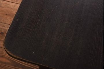 レトロ家具　和製アンティーク　昭和初期　栓材　味わい深さが魅力の角ちゃぶ台(折りたたみテーブル、座卓、ローテーブル)(R-039210)