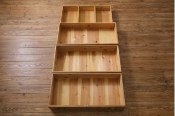 アンティーク家具　和製アンティーク　前面桐材　素朴な木味の昭和レトロな重ねタンス(衣装箪笥、戸棚、引き出し、桐箪笥、桐たんす)(R-039217)