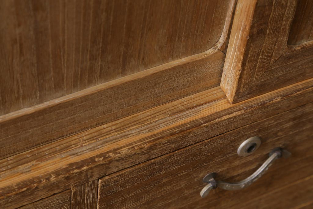 アンティーク家具　和製アンティーク　前面桐材　素朴な木味の昭和レトロな重ねタンス(衣装箪笥、戸棚、引き出し、桐箪笥、桐たんす)(R-039217)