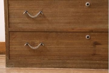 アンティーク家具　和製アンティーク　前面桐材　素朴な木味の昭和レトロな重ねタンス(衣装箪笥、戸棚、引き出し、桐箪笥、桐たんす)(R-039217)