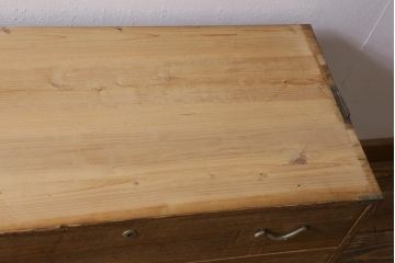 アンティーク家具　和製アンティーク　前面桐材　素朴な木味の昭和レトロな重ねタンス(衣装箪笥、戸棚、引き出し、桐箪笥、桐たんす)(R-039217)