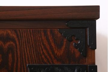 リメイク家具　伝統民芸　岩谷堂箪笥　脚付　和タンスと収納棚の2wayサイドボード(衣装箪笥)(R-039221)