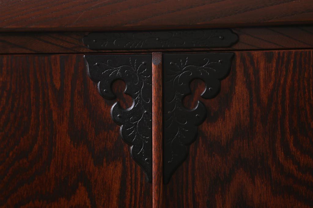 リメイク家具　伝統民芸　岩谷堂箪笥　脚付　和タンスと収納棚の2wayサイドボード(衣装箪笥)(R-039221)