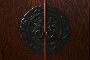 リメイク家具　伝統民芸　岩谷堂箪笥　脚付　和タンスと収納棚の2wayサイドボード(衣装箪笥)(R-039221)