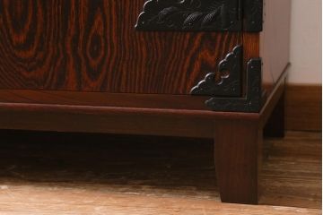 リメイク家具　伝統民芸　岩谷堂箪笥　脚付　和タンスと収納棚の2wayサイドボード(衣装箪笥)(R-039221)