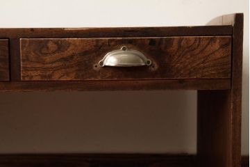 アンティーク家具　和製アンティーク　大正昭和初期　総ケヤキ材　くっきりとした杢目が魅力的な文机(座机、ローテーブル)(R-039229)