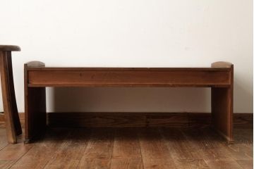 アンティーク家具　和製アンティーク　大正昭和初期　総ケヤキ材　くっきりとした杢目が魅力的な文机(座机、ローテーブル)(R-039229)
