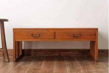 アンティーク家具　和製アンティーク　昭和初期　温もり溢れる明るい色味の文机(座机、ローテーブル)(R-039230)