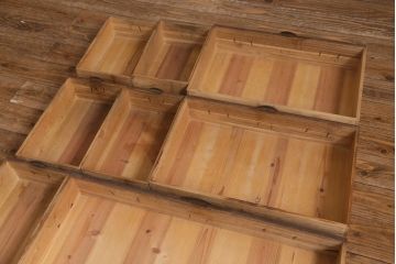 アンティーク家具　和製アンティーク　明治期　三方桐材　古い物ならではの質感が渋さただよう帳場箪笥(時代箪笥、収納棚、桐箪笥、桐たんす)(R-039231)