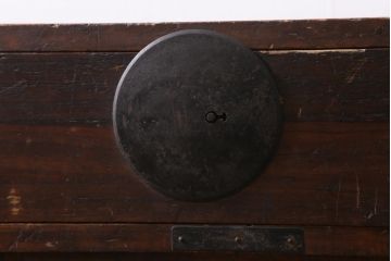 アンティーク家具　和製アンティーク　明治期　三方桐材　古い物ならではの質感が渋さただよう帳場箪笥(時代箪笥、収納棚、桐箪笥、桐たんす)(R-039231)