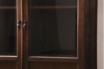 アンティーク家具　大正ロマン　大正昭和初期　上手物!洋館で使われていたシックなコーナーキャビネット(収納棚)(R-039232)