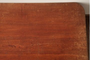 アンティーク家具　大正期　栓材　挽き物の脚が目を惹くレトロな佇まいの角ちゃぶ台(折りたたみテーブル、座卓、ローテーブル)(R-039235)