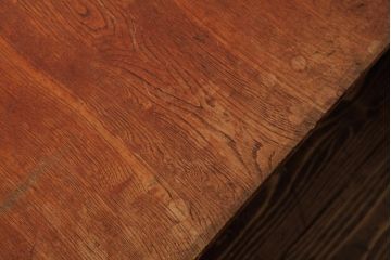 アンティーク家具　大正期　栓材　挽き物の脚が目を惹くレトロな佇まいの角ちゃぶ台(折りたたみテーブル、座卓、ローテーブル)(R-039235)