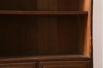 アンティーク家具　和製アンティーク　大正期　月見うさぎが愛らしい本棚(収納棚、ブックシェルフ、ウッドシェルフ)(R-039239)