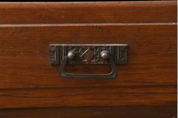 アンティーク家具　和製アンティーク　大正期　月見うさぎが愛らしい本棚(収納棚、ブックシェルフ、ウッドシェルフ)(R-039239)