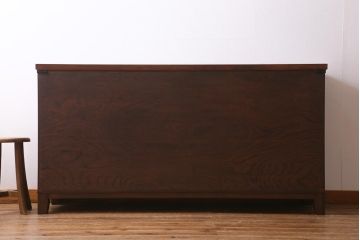 リメイク家具　伝統民芸　岩谷堂箪笥　天板栗材　和箪笥と収納棚の2wayが便利な脚付サイドボード(衣装箪笥、引き出し、収納棚)(R-039244)