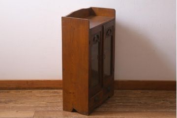 アンティーク家具　和製アンティーク　昭和初期　栓材　鳥の透かし彫りが趣ある本箱(ブックケース、収納棚)(R-039261)