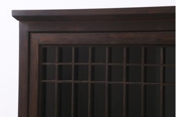 ラフジュ工房オリジナル　古建具リメイク　上品な組子の作りが風情漂う戸棚(書院戸、収納棚)(R-039262)