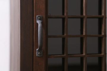 ラフジュ工房オリジナル　古建具リメイク　上品な組子の作りが風情漂う戸棚(書院戸、収納棚)(R-039262)