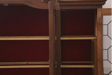 ビンテージ家具　ジャパンビンテージ　ナラ材　激レア!特注品　神戸の洋館で使われていたキャビネット(収納棚、戸棚、飾り棚)(R-039264)