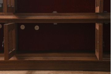 ビンテージ家具　ジャパンビンテージ　ナラ材　激レア!特注品　神戸の洋館で使われていたキャビネット(収納棚、戸棚、飾り棚)(R-039264)