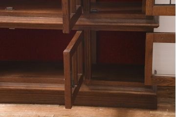 ビンテージ家具　ジャパンビンテージ　ナラ材　激レア!特注品　神戸の洋館で使われていたキャビネット(収納棚、戸棚、飾り棚)(R-039264)