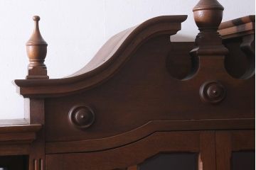 ビンテージ家具　ジャパンビンテージ　ナラ材　激レア!特注品　神戸の洋館で使われていたキャビネット(収納棚、戸棚、飾り棚)(R-039264)
