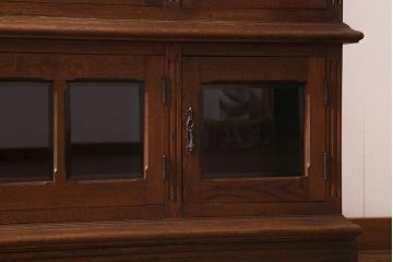 ビンテージ家具　ジャパンビンテージ　ナラ材　激レア!特注品　神戸の洋館で使われていたキャビネット(収納棚、戸棚、飾り棚)(R-039264)