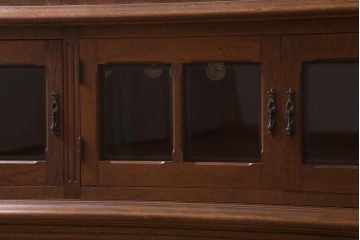 ビンテージ家具　ジャパンビンテージ　ナラ材　激レア!特注品　神戸の洋館で使われていたキャビネット(収納棚、戸棚、飾り棚)(R-039264)