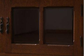 ビンテージ家具　ジャパンビンテージ　ナラ材　激レア!特注品　神戸の洋館で使われていたキャビネット(収納棚、戸棚、飾り棚)(R-039264)