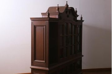 ビンテージ家具　ジャパンビンテージ　ナラ材　激レア!特注品　神戸の洋館で使われていたキャビネット(収納棚、戸棚、飾り棚)(R-039264)