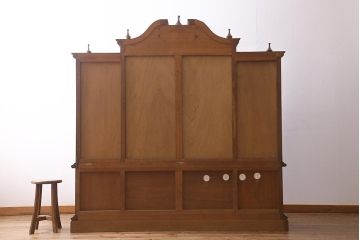 ビンテージ家具　ジャパンビンテージ　ナラ材　激レア!特注品　神戸の洋館で使われていたキャビネット(収納棚、戸棚、飾り棚)(R-039264)