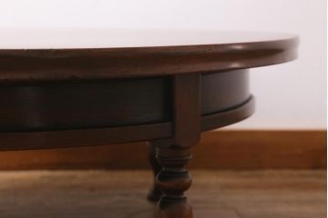 アンティーク家具　和製アンティーク　大正昭和初期　栓材　上手物!上品な挽き物加工の脚が魅力な丸テーブル(座卓、ローテーブル)(R-039265)