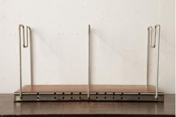 レトロ雑貨　和製ビンテージ　昭和中期　ナラ材　レトロな雰囲気漂う本立て(ブックエンド)(R-039268)