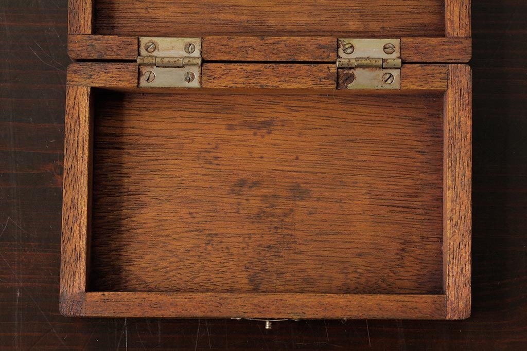 アンテーク　特注　堅木製　掛け軸保管箱　昭和３０年代 アンテーク 特注 堅木製 掛け軸保管箱 昭和３０年代 木製裁縫箱 両開き