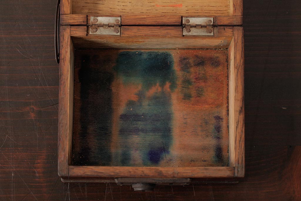 アンティーク雑貨　和製アンティーク　昭和初期　時代の味を感じさせる木箱(小箱、小物収納箱)(R-039270)