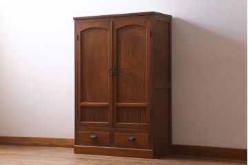 アンティーク家具　和製アンティーク　昭和初期　レトロな佇まいの本箱(ブックケース、収納棚、戸棚、キャビネット)(R-039275)