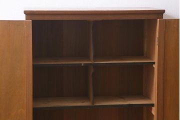 アンティーク家具　和製アンティーク　昭和初期　レトロな佇まいの本箱(ブックケース、収納棚、戸棚、キャビネット)(R-039275)