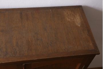 アンティーク家具　和製アンティーク　昭和初期　レトロな佇まいの本箱(ブックケース、収納棚、戸棚、キャビネット)(R-039275)