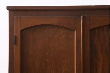 アンティーク家具　和製アンティーク　昭和初期　レトロな佇まいの本箱(ブックケース、収納棚、戸棚、キャビネット)(R-039275)