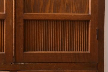 アンティーク家具　和製アンティーク　昭和初期　レトロな佇まいの本箱(ブックケース、収納棚、戸棚、キャビネット)(R-039275)