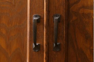 アンティーク家具　和製アンティーク　昭和初期　レトロな佇まいの本箱(ブックケース、収納棚、戸棚、キャビネット)(R-039275)