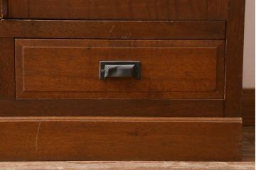 アンティーク家具　和製アンティーク　昭和初期　レトロな佇まいの本箱(ブックケース、収納棚、戸棚、キャビネット)(R-039275)