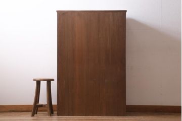 アンティーク家具　和製アンティーク　昭和初期　レトロな佇まいの本箱(ブックケース、収納棚、戸棚、キャビネット)(R-039275)