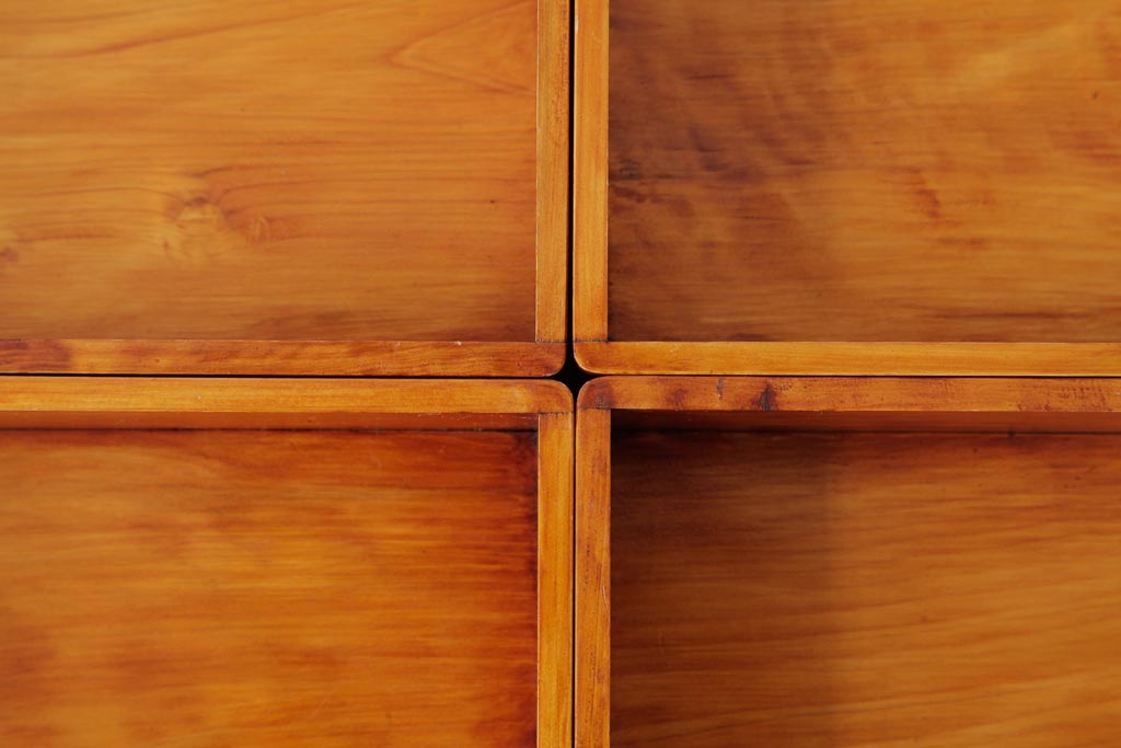 アンティーク雑貨　古民具　大正昭和初期　外箱付き　春慶塗が美しい重箱(お重)(R-039281)