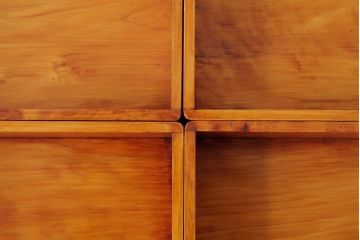 アンティーク雑貨　古民具　大正昭和初期　外箱付き　春慶塗が美しい重箱(お重)(R-039281)