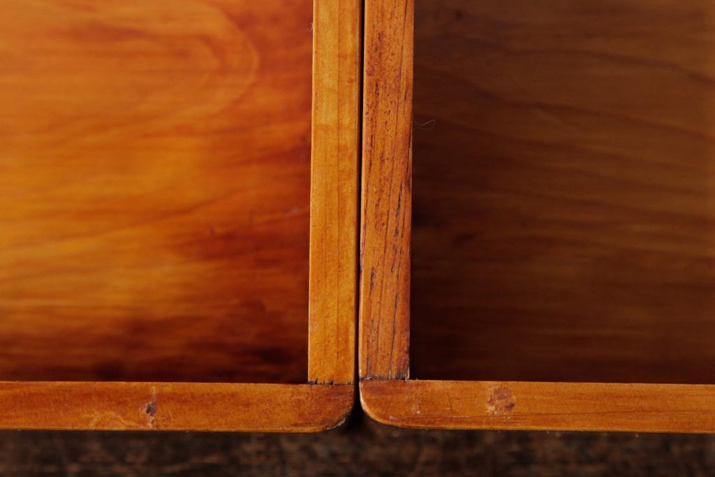 アンティーク雑貨　古民具　大正昭和初期　外箱付き　春慶塗が美しい重箱(お重)(R-039281)